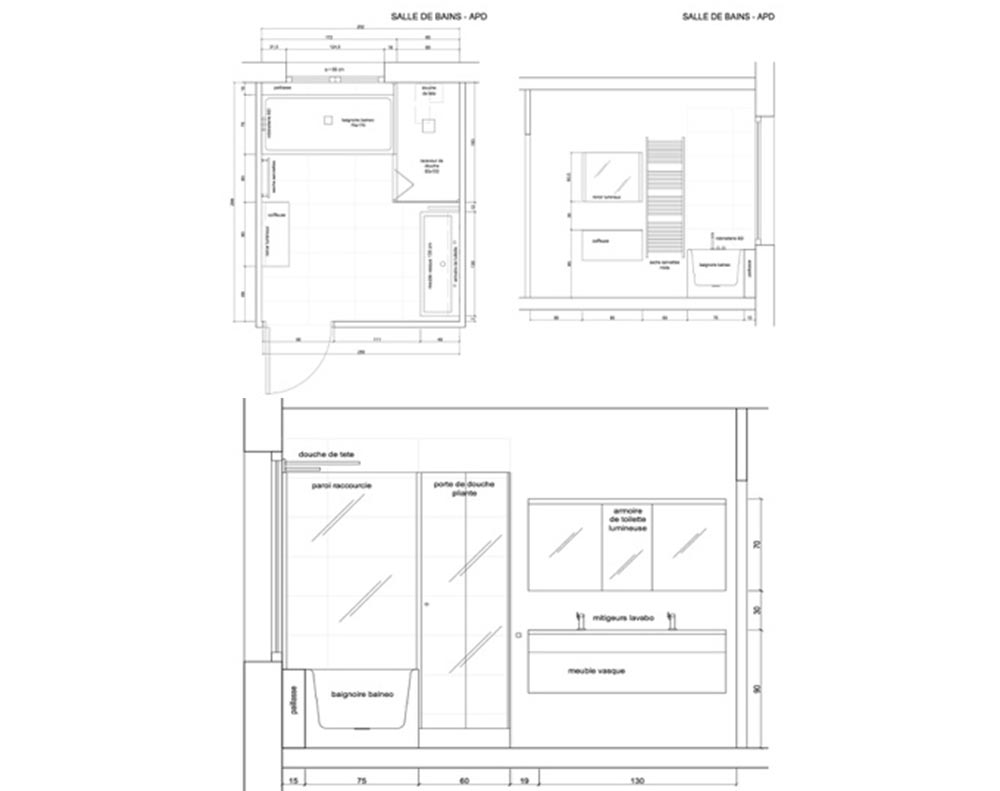 plans et schemas salle de bain